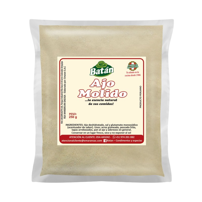 sazonadores batan ajo molido x 250 gr